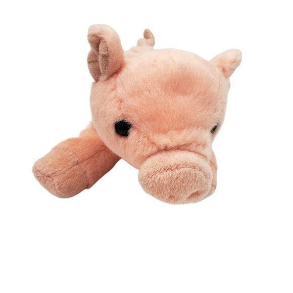 Aurora Pink Pig Plush Stuffed Farm Piglet Animal 2020 8" Floppy Toy Baby - Picture 2 of 7